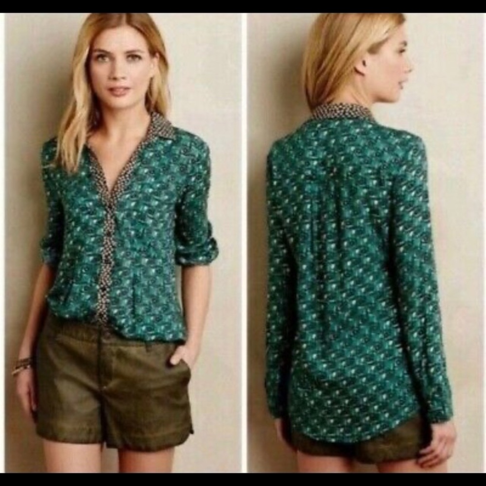 Maeve Anthropologie Casia Henley Blouse Sz…